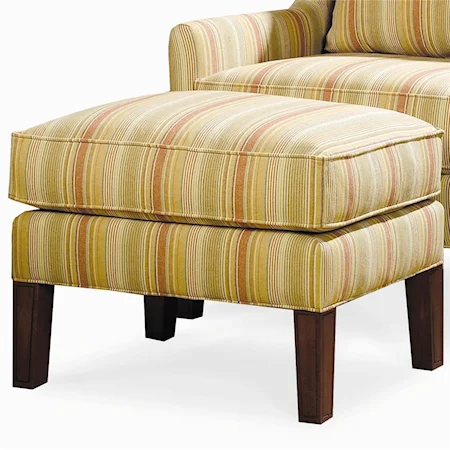 Upholstered Ottoman with Tall Wood Legs